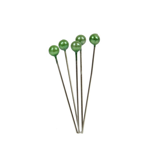 4Cm Rdn Head.Apple Grn Prl Pins X144 (10)