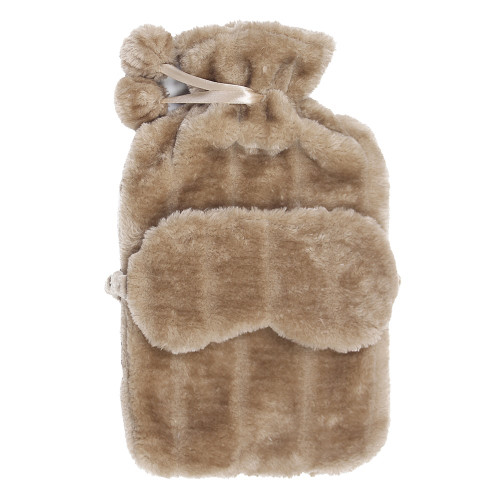 Hot Water Bottle & Mask Beige