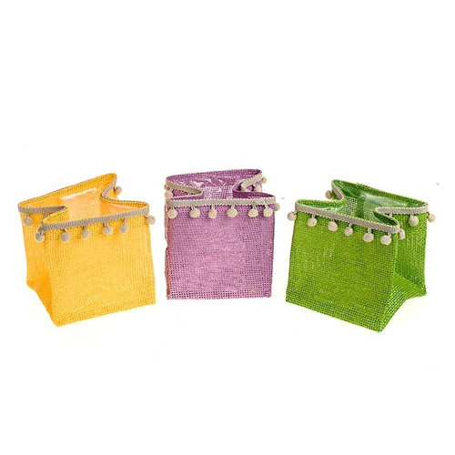 Bloom Pom Pom Jute Pot Asst Medium