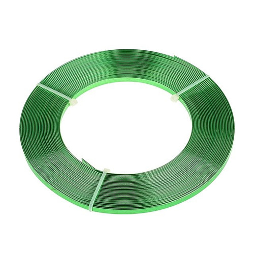 Aluminium Wire Flat Apple Green 5 mm