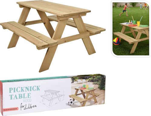 Picnic Table For Kids, Size: 89X79X50Cm, Seat Height 28Cm, Light Green Colour, 