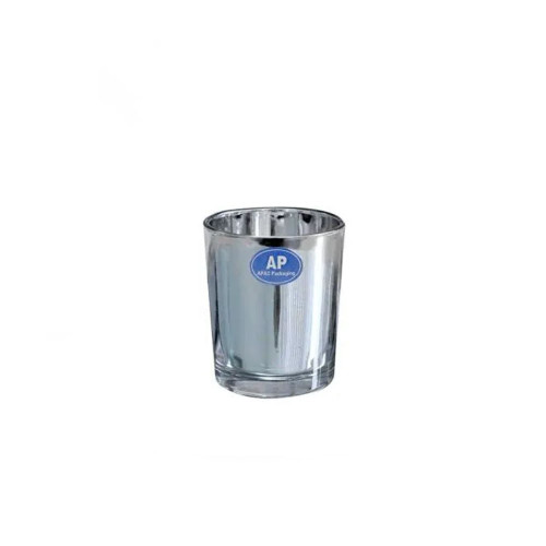 5.5x6.5cm Silver Cylinder Votive  in Box (12/48)