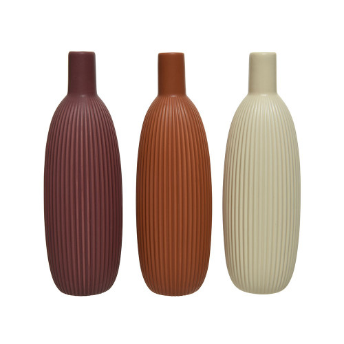 Ribbed Vase 25.50cm 3 Assorted Colours