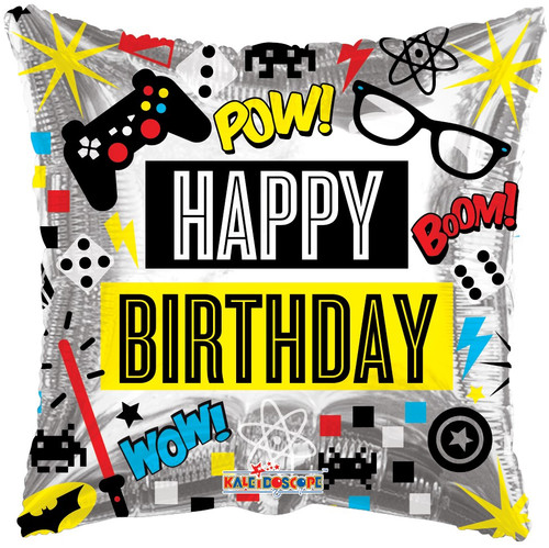 18" Birthday Computer games Foil Balloon