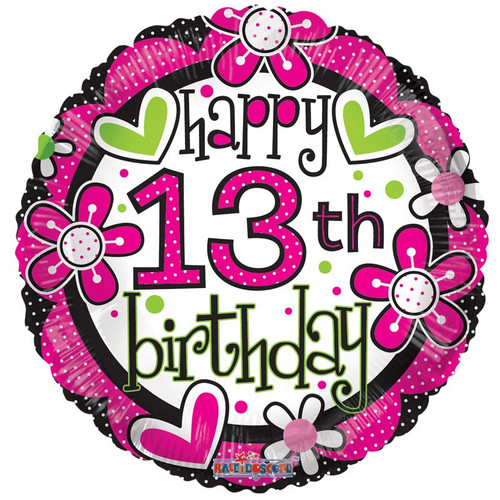 18" Happy 13th Birthday Girl