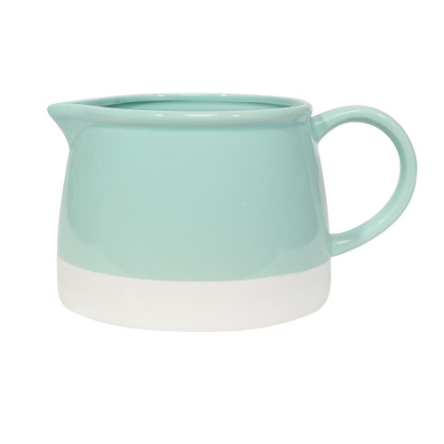 Glossy Hydrangea Ceramic Jug (Green)
