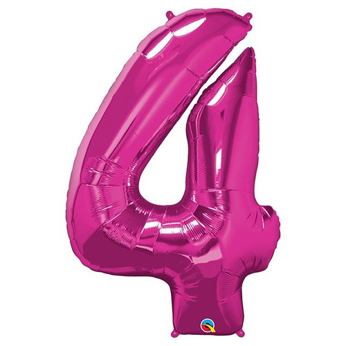 Number 4 Foil Balloon Magenta 86 cm