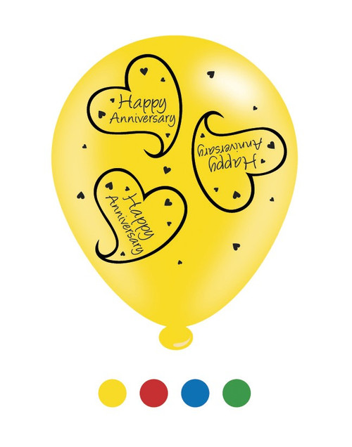 Happy Anniversary Latex Balloons pk of 8 (1/48)