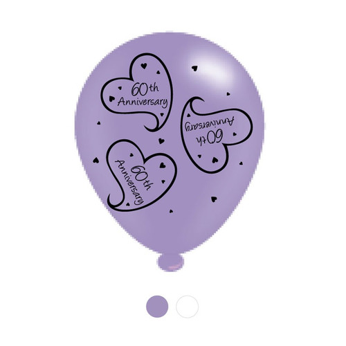 Balloon 60Th Anniversary Latex Pk8