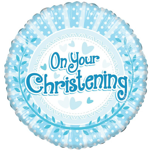 18" On Your Christening Boy Foil Balloon