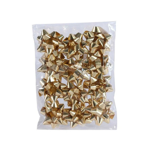 Metallic Gold Mini Bows x 12 in Poly Bag