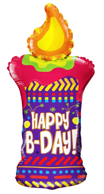 36" Happy Birthday candle Shape Foil balloon
