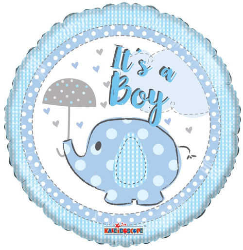 18" It's A Boy Elephant Foil Balloon