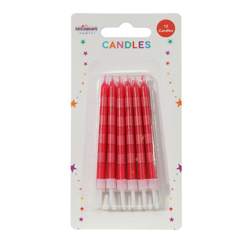 Straight Stripes Candles Pinks (x12)