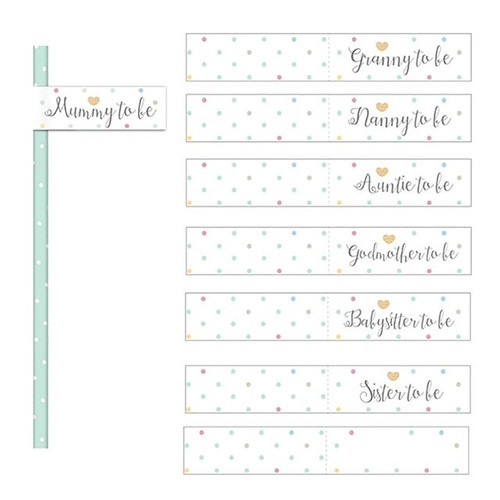 Oh Baby Shower Paper Straws with Flags