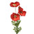 Artificial Poppy 3 Heads 2 Buds Red 74 cm