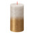 Bolsius Rustic Metallic Candle 130 x 68 - Faded  Sandy Grey Gold