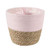 Seagrass and Pink Lined Paper Basket 23 cm