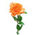 Artificial Single Stem Rose Orange 68 cm