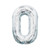 Silver Number 0 Balloon - 34" Foil