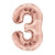 Rose Gold Number 3 Balloon - 34" Foil from Country Baskets