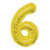 Gold Number 6 Balloon - 34" Foil