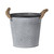 Planter Round Zinc With Handles 21.5x18.8cm from Country Baskets