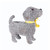 Salim White Wash Dog Planter w/ Yellow Bow (36) from Country Baskets