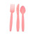 Pale Pink Assorted Cutlery (Knife, Fork, Spoon) (x18) (12/72)