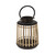 Lantern Bamboo With Metal Base & Top 18.5x24cm