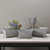 Set of 3 Zinc Rectangle Trough with Lavender