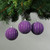 Purple 8cm Velvet Baubles with Glitter