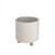 Ribbed White Pot On Legs Sand Finish 11.4cm