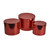 Hat Box Metallic Red  Set of 3  Largest - D19 x H14.4cm