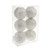 Pack of 6 White Glitzy Baubles