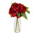 Peony In Glass Vase Red 33Cm