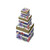 NAVY STRIPE 3PC SQUARE BOX from Country Baskets