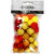 Pompoms, orange, red, yellow, D: 15+20 mm, 48 asstd./ 1 pack