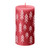 Bolsius Rustic Festive Silhouette Pillar Candle -130x68mm - Delicate Red with Tr