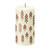 Bolsius Rustic Festive Silhouette Pillar Candle -130x68mm - Soft Pearl with Tree from Country Baskets