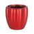 Metallic Red Grooved Ceramic Pot (14cm x 13cm) from Country Baskets