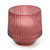 8Cm Ridged Glass Candle Red Pomegranate & Cassis Scent