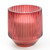 9.7Cm Ridged Glass Candle Red Pomegranate & Cassis Scent from Country Baskets