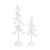 Set of 2 White Cristmas tree with lighting 46cm/34cm
