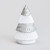 20cm Ceramic Tree Orn. Wht/Silver