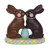 Resin Bunnys Chocolate Brown with Egg 19cm from Country Baskets
