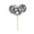 6.5CM Bells on a wire x 3 Silver