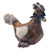 Faux Leather Brn Hen Doorstop