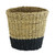 Large straw basket - black base/natural top