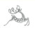Glitter Dancing Reindeer Hanging Decoration - Silver - 17cm
